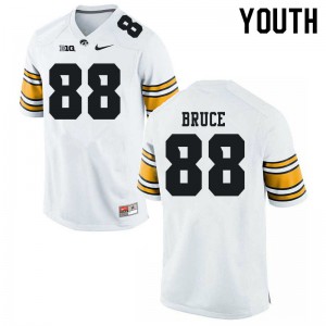 #88 Isaiah Bruce University of Iowa Youth Football Jersey White