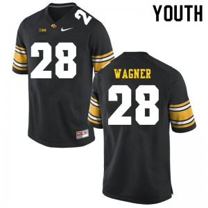 #28 Isaiah Wagner University of Iowa Youth Official Jersey Black