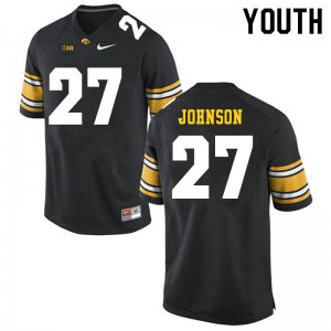 #27 Jack Johnson Iowa Youth Football Jersey Black