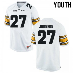 #27 Jack Johnson Iowa Hawkeyes Youth Stitched Jersey White