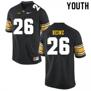 #26 Jamison Heinz University of Iowa Youth Football Jerseys Black
