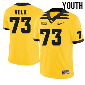 #73 Josh Volk Hawkeyes Youth Stitched Jerseys Gold