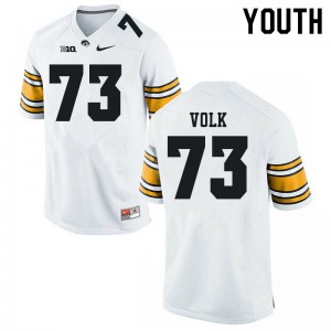 #73 Josh Volk University of Iowa Youth Football Jerseys White