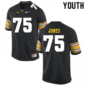 #75 Logan Jones Hawkeyes Youth Official Jerseys Black