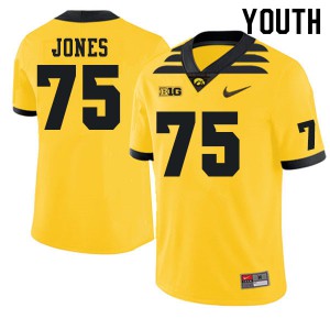 #75 Logan Jones Iowa Youth NCAA Jerseys Gold