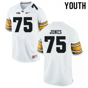 #75 Logan Jones University of Iowa Youth NCAA Jersey White