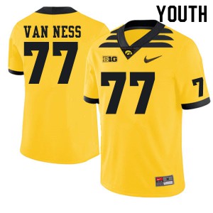 #77 Lukas Van Ness University of Iowa Youth Stitched Jersey Gold