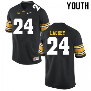 #24 Luke Lachey Iowa Youth Embroidery Jerseys Black