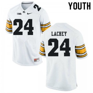#24 Luke Lachey Iowa Youth Stitch Jersey White