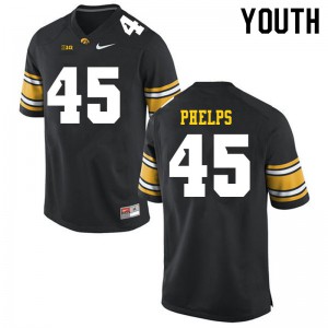#45 Nick Phelps Iowa Hawkeyes Youth Stitched Jerseys Black
