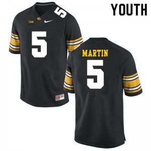 #5 Oliver Martin University of Iowa Youth Official Jerseys Black