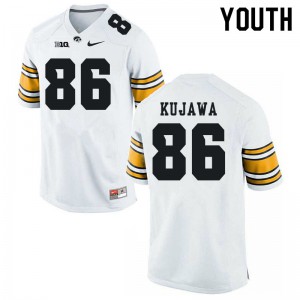 #86 Tommy Kujawa Iowa Hawkeyes Youth Embroidery Jersey White