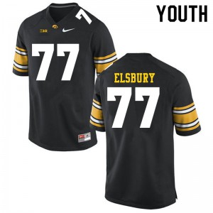 #77 Tyler Elsbury Iowa Youth Official Jerseys Black