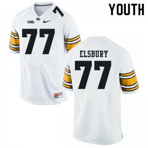 #77 Tyler Elsbury Iowa Youth High School Jerseys White