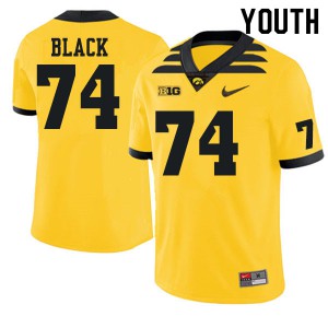 #74 Yahya Black Hawkeyes Youth Football Jerseys Gold
