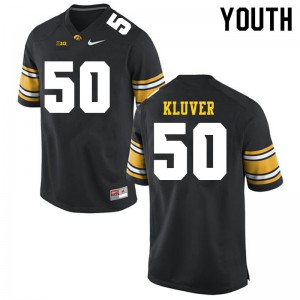 #50 Zach Kluver Hawkeyes Youth Official Jersey Black