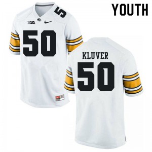 #50 Zach Kluver Iowa Hawkeyes Youth Stitched Jerseys White