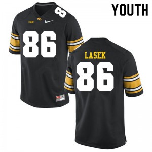 #86 Zack Lasek Hawkeyes Youth NCAA Jersey Black