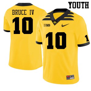#10 Arland Bruce IV Iowa Hawkeyes Youth Stitch Jerseys Gold