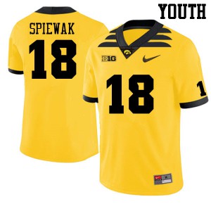 #18 Austin Spiewak Iowa Youth Stitch Jerseys Gold