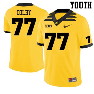 #77 Connor Colby Iowa Youth High School Jersey Gold