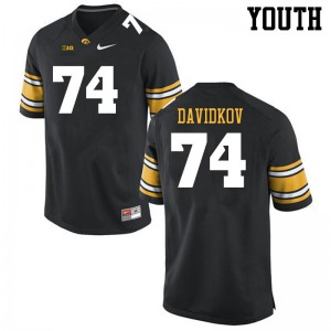 #74 David Davidkov Iowa Hawkeyes Youth High School Jerseys Black