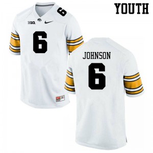 #6 Keagan Johnson Iowa Youth Official Jerseys White