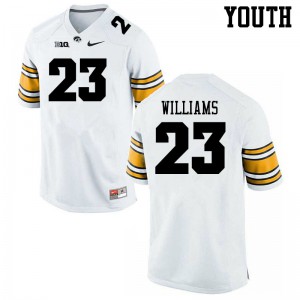 #23 Xavior Williams University of Iowa Youth Football Jerseys White