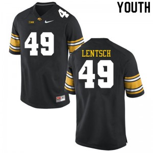 #49 Andrew Lentsch University of Iowa Youth Stitch Jersey Black