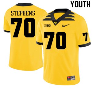 #70 Beau Stephens Iowa Youth Football Jersey Gold