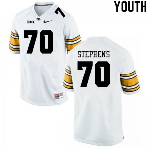 #70 Beau Stephens Hawkeyes Youth Embroidery Jerseys White