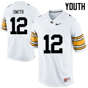 #12 Brandon Smith Hawkeyes Youth Official Jerseys White