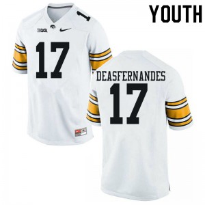 #17 Brenden Deasfernandes University of Iowa Youth Stitched Jerseys White
