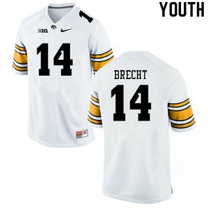 #14 Brody Brecht Hawkeyes Youth Stitch Jerseys White