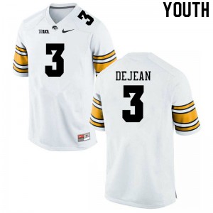 #3 Cooper DeJean Iowa Hawkeyes Youth Stitched Jerseys White