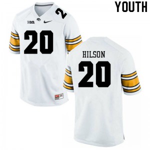 #20 Deavin Hilson University of Iowa Youth Stitched Jerseys White