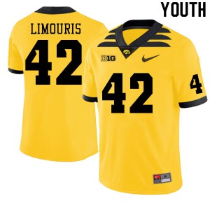 #42 Denin Limouris Iowa Youth NCAA Jersey Gold