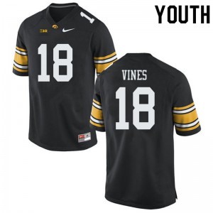 #18 Diante Vines Hawkeyes Youth Official Jersey Black