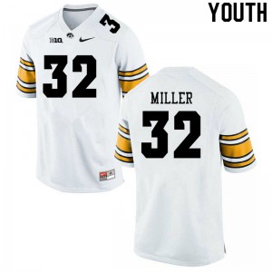 #32 Eli Miller Iowa Youth NCAA Jerseys White