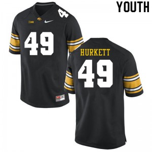 #49 Ethan Hurkett Iowa Youth Official Jersey Black