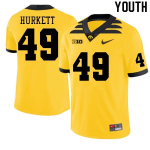 #49 Ethan Hurkett Iowa Youth Player Jerseys Gold