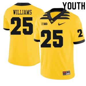 #25 Gavin Williams University of Iowa Youth Player Jerseys Gold