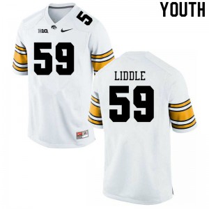 #59 Griffin Liddle Hawkeyes Youth NCAA Jersey White
