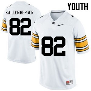 #82 Jack Kallenberger University of Iowa Youth Football Jerseys White