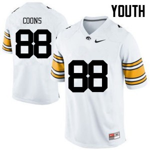 #88 Jacob Coons Iowa Hawkeyes Youth Football Jersey White
