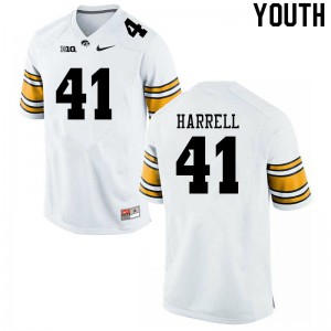 #41 Jaden Harrell Iowa Youth Stitch Jerseys White