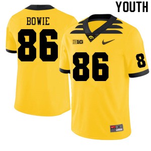 #86 Jeff Bowie Iowa Youth Official Jersey Gold