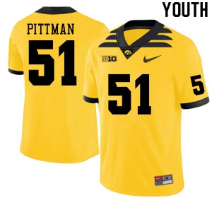 #51 Jeremiah Pittman Iowa Youth Player Jersey Gold