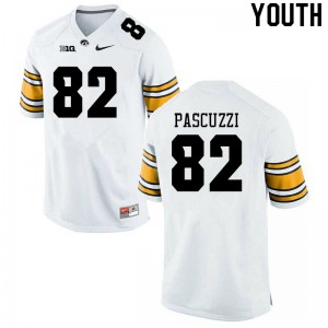 #82 Johnny Pascuzzi University of Iowa Youth High School Jerseys White