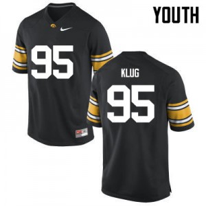 #95 Karl Klug University of Iowa Youth Embroidery Jerseys Black